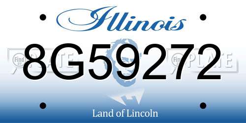 8G59272 Illinois License Plate