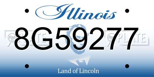 8G59277 Illinois License Plate