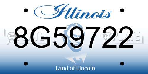 8G59722 Illinois License Plate