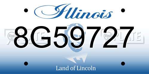 8G59727 Illinois License Plate