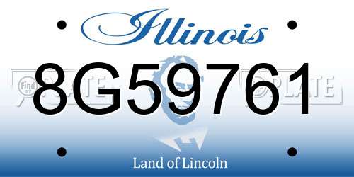 8G59761 Illinois License Plate