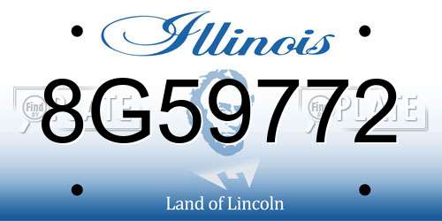 8G59772 Illinois License Plate
