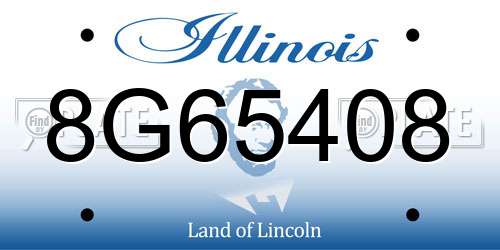 8G65408 Illinois License Plate