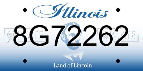 8G72262 Illinois License Plate