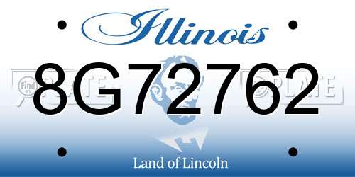 8G72762 Illinois License Plate
