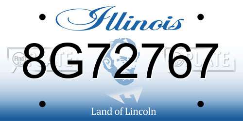 8G72767 Illinois License Plate