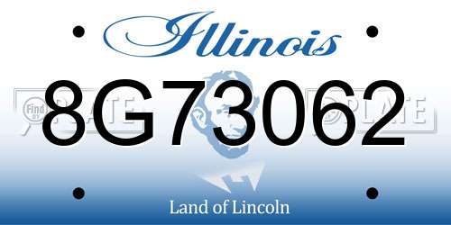 8G73062 Illinois License Plate