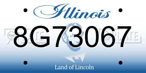 8G73067 Illinois License Plate