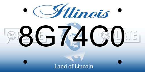 8G74C0 Illinois License Plate