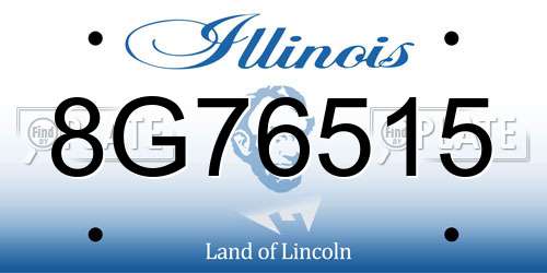 8G76515 Illinois License Plate