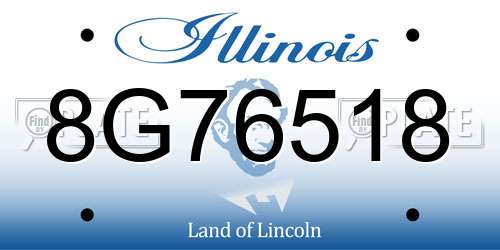8G76518 Illinois License Plate