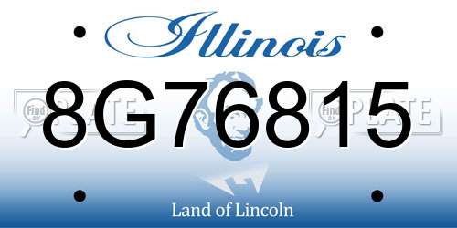 8G76815 Illinois License Plate