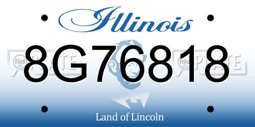 8G76818 Illinois License Plate