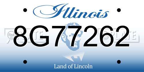8G77262 Illinois License Plate