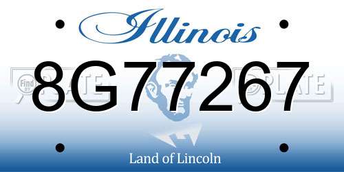 8G77267 Illinois License Plate