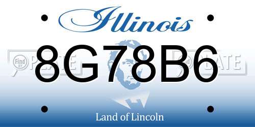 8G78B6 Illinois License Plate