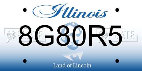 8G80R5 Illinois License Plate