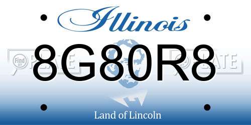 8G80R8 Illinois License Plate