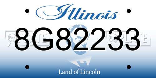 8G82233 Illinois License Plate