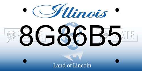8G86B5 Illinois License Plate