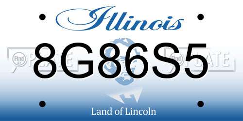 8G86S5 Illinois License Plate