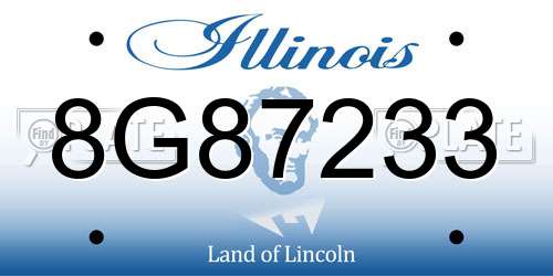 8G87233 Illinois License Plate