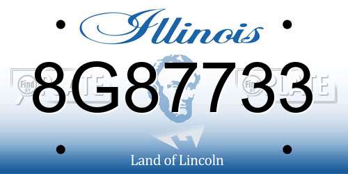 8G87733 Illinois License Plate