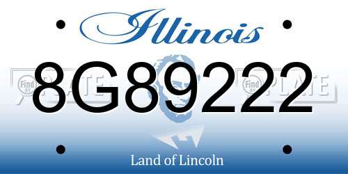 8G89222 Illinois License Plate
