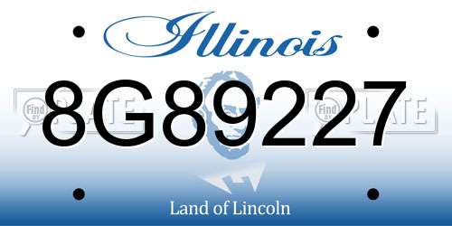 8G89227 Illinois License Plate