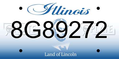 8G89272 Illinois License Plate