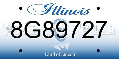 8G89727 Illinois License Plate