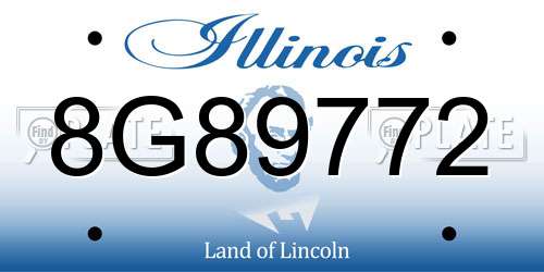 8G89772 Illinois License Plate