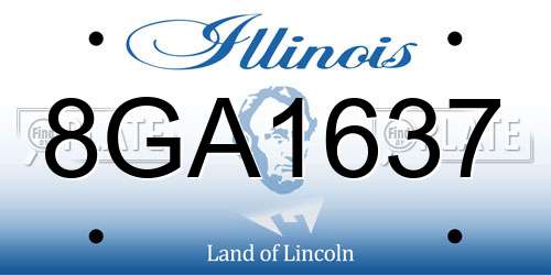 8GA1637 Illinois License Plate