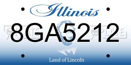 8GA5212 Illinois License Plate