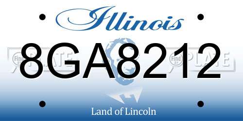 8GA8212 Illinois License Plate