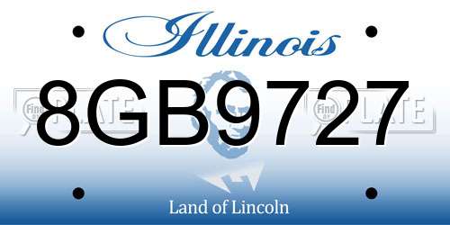 8GB9727 Illinois License Plate