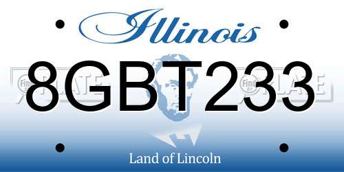 8GBT233 Illinois License Plate