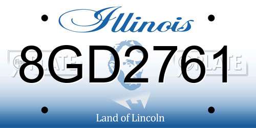 8GD2761 Illinois License Plate