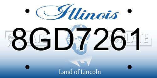 8GD7261 Illinois License Plate
