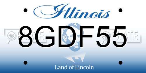 8GDF55 Illinois License Plate
