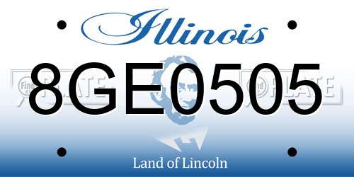 8GE0505 Illinois License Plate