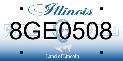8GE0508 Illinois License Plate