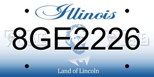 8GE2226 Illinois License Plate