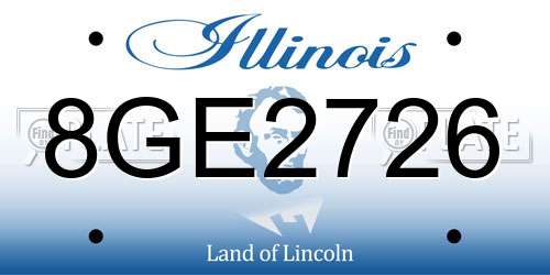 8GE2726 Illinois License Plate