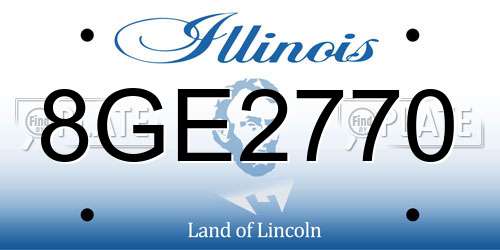 8GE2770 Illinois License Plate