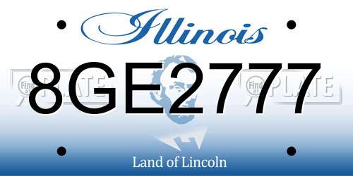 8GE2777 Illinois License Plate