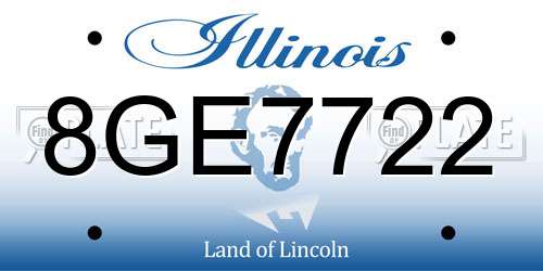 8GE7722 Illinois License Plate