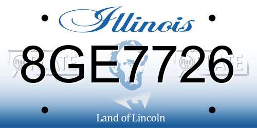 8GE7726 Illinois License Plate