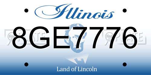 8GE7776 Illinois License Plate