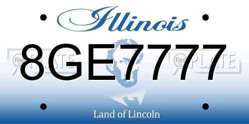 8GE7777 Illinois License Plate